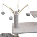 Grey Cat Tree with Sisal Scratching Posts — 125cm | Multi-Level Cat Tower