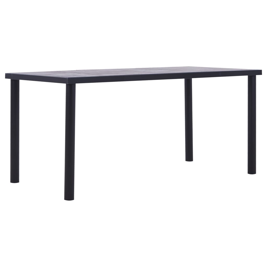 Black & Concrete Grey Dining Table — 160x80cm | Modern MDF Table