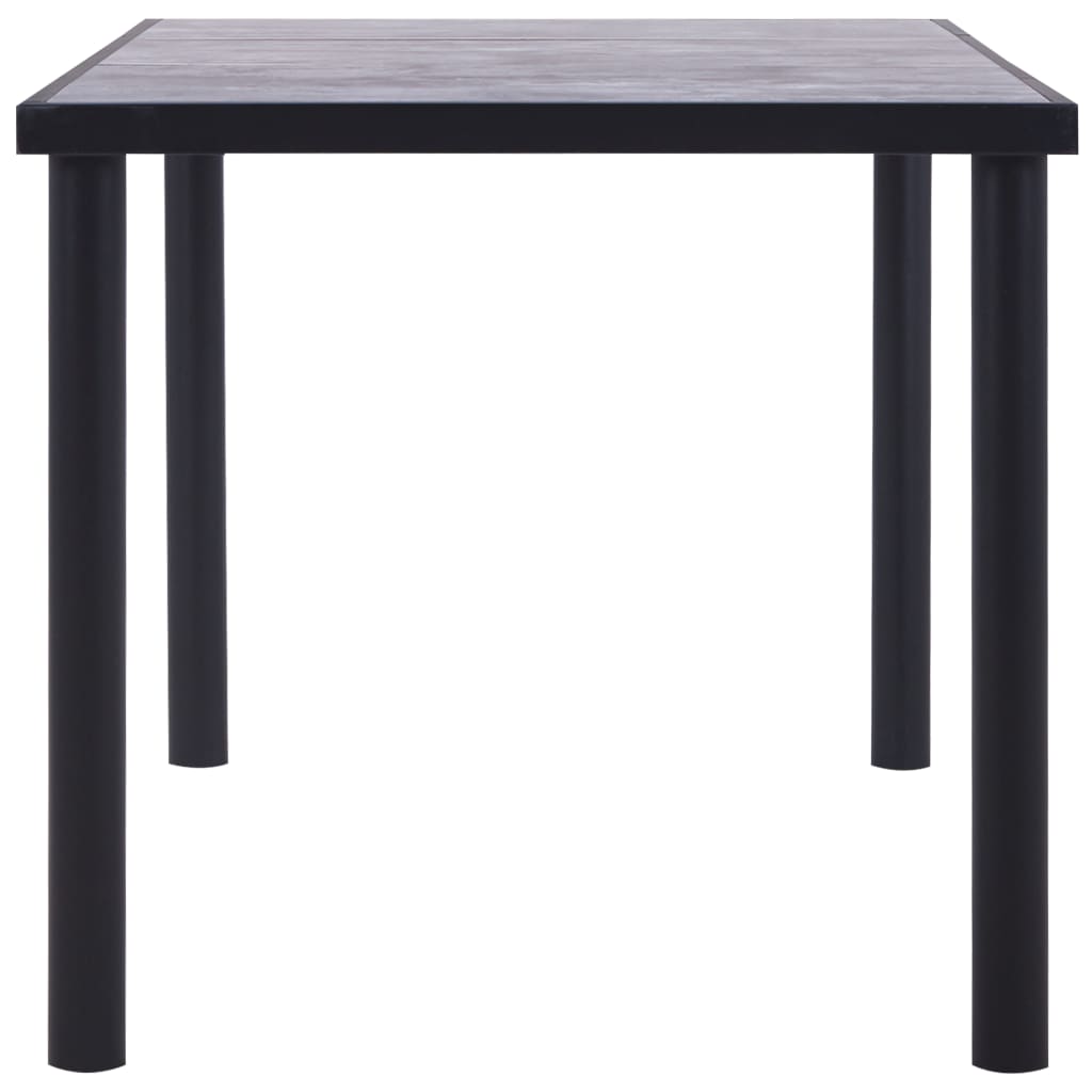 Black & Concrete Grey Dining Table — 160x80cm | Modern MDF Table