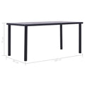 Black & Concrete Grey Dining Table — 160cm | Contemporary MDF Design