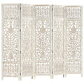 Handcarved Solid Mango Wood Room Divider — 5 Panel | 200x165cm