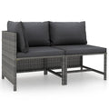 2-Piece Garden Sofa Set with Cushions | Grey Poly Rattan | Outdoor Lounge