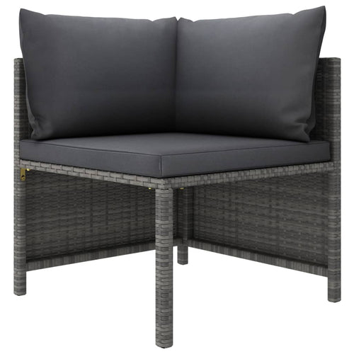 2-Piece Garden Sofa Set with Cushions | Grey Poly Rattan | Outdoor Lounge