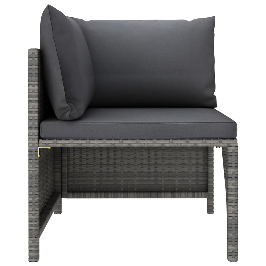 2-Piece Garden Sofa Set with Cushions | Grey Poly Rattan | Outdoor Lounge