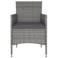 5-Piece Grey Poly Rattan & Tempered Glass Garden Dining Set | Outdoor Table