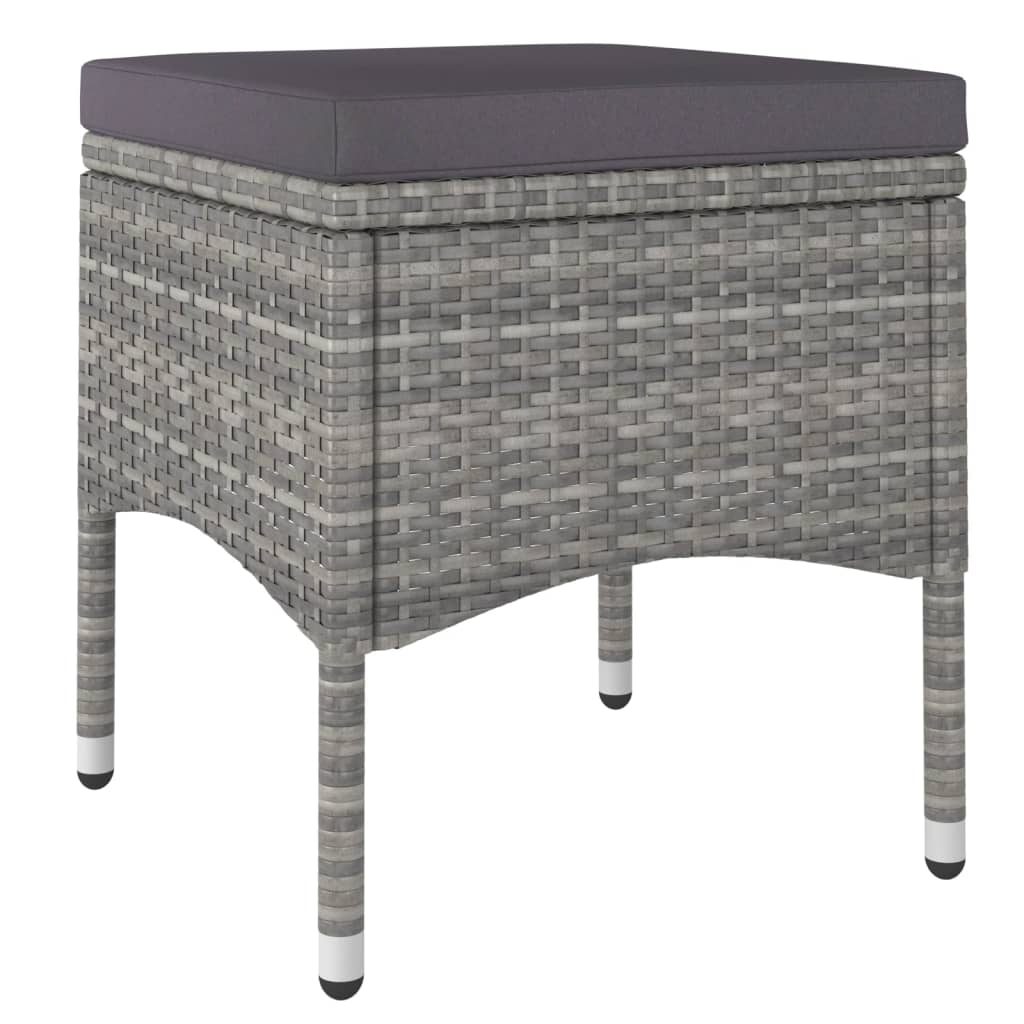 5-Piece Grey Poly Rattan & Tempered Glass Garden Dining Set | Outdoor Table