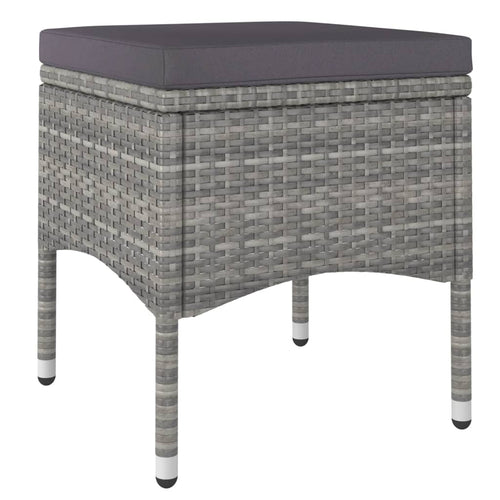 5-Piece Grey Poly Rattan & Tempered Glass Garden Dining Set | Outdoor Table