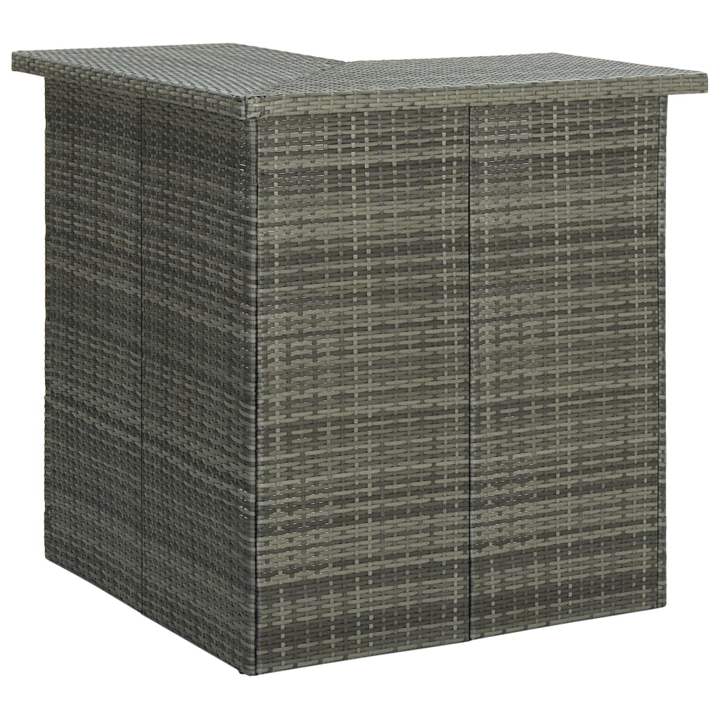 16-Piece Grey Poly Rattan Garden Bar Set with Cushions | Outdoor Entertaining