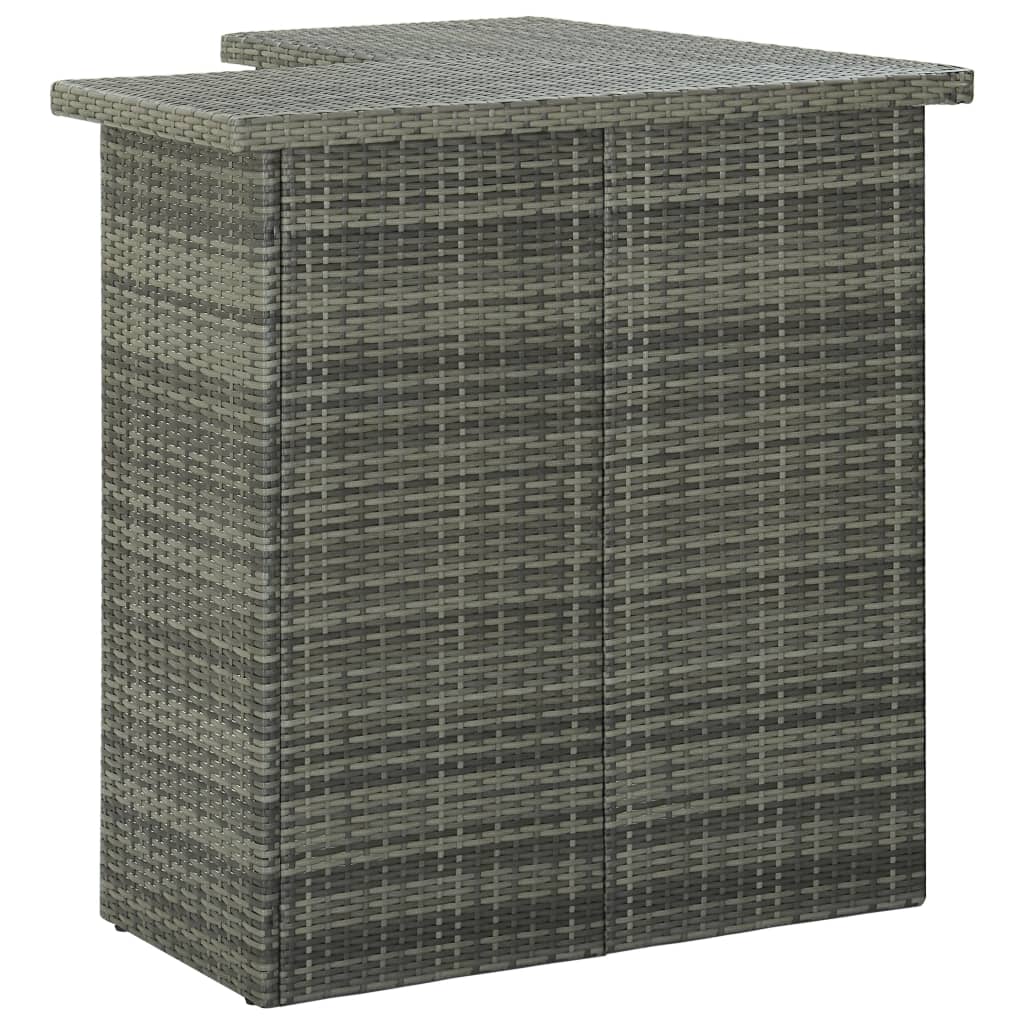 16-Piece Grey Poly Rattan Garden Bar Set with Cushions | Outdoor Entertaining