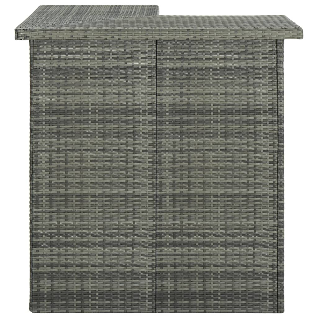 16-Piece Grey Poly Rattan Garden Bar Set with Cushions | Outdoor Entertaining