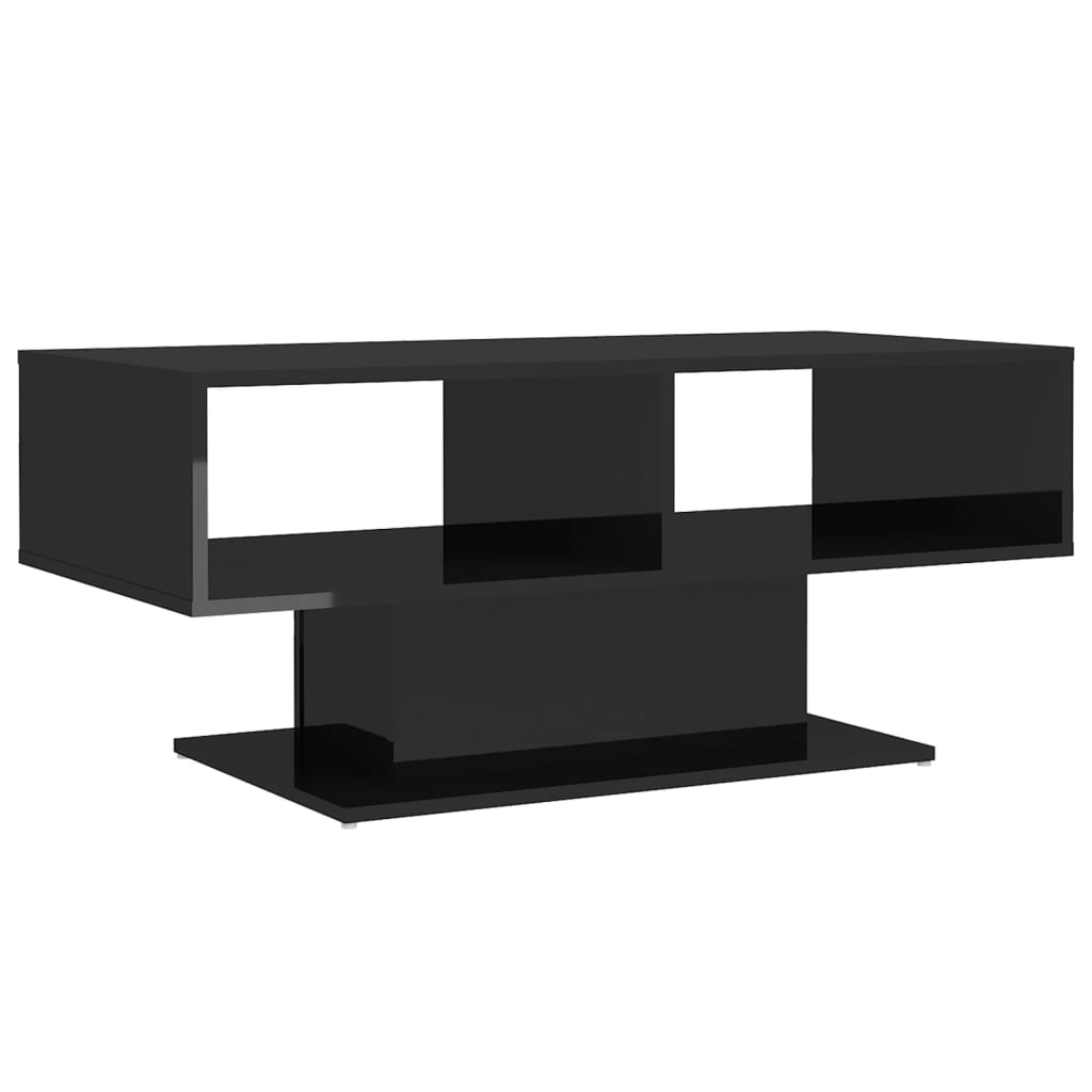 High Gloss Black Coffee Table — 103cm | Modern Living Room Furniture