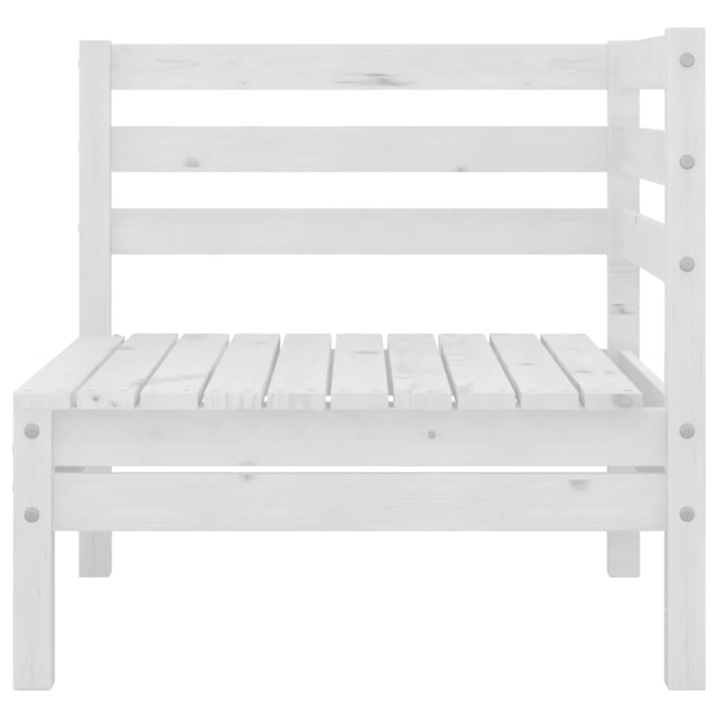 3-Piece White Solid Pinewood Garden Lounge Set | Natural Outdoor Furniture