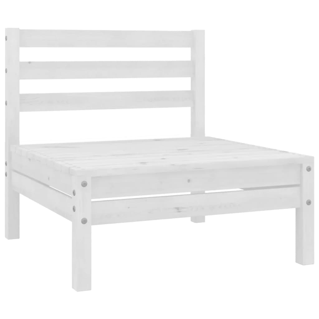 3-Piece Solid Pinewood Garden Lounge Set — White | Outdoor Furniture