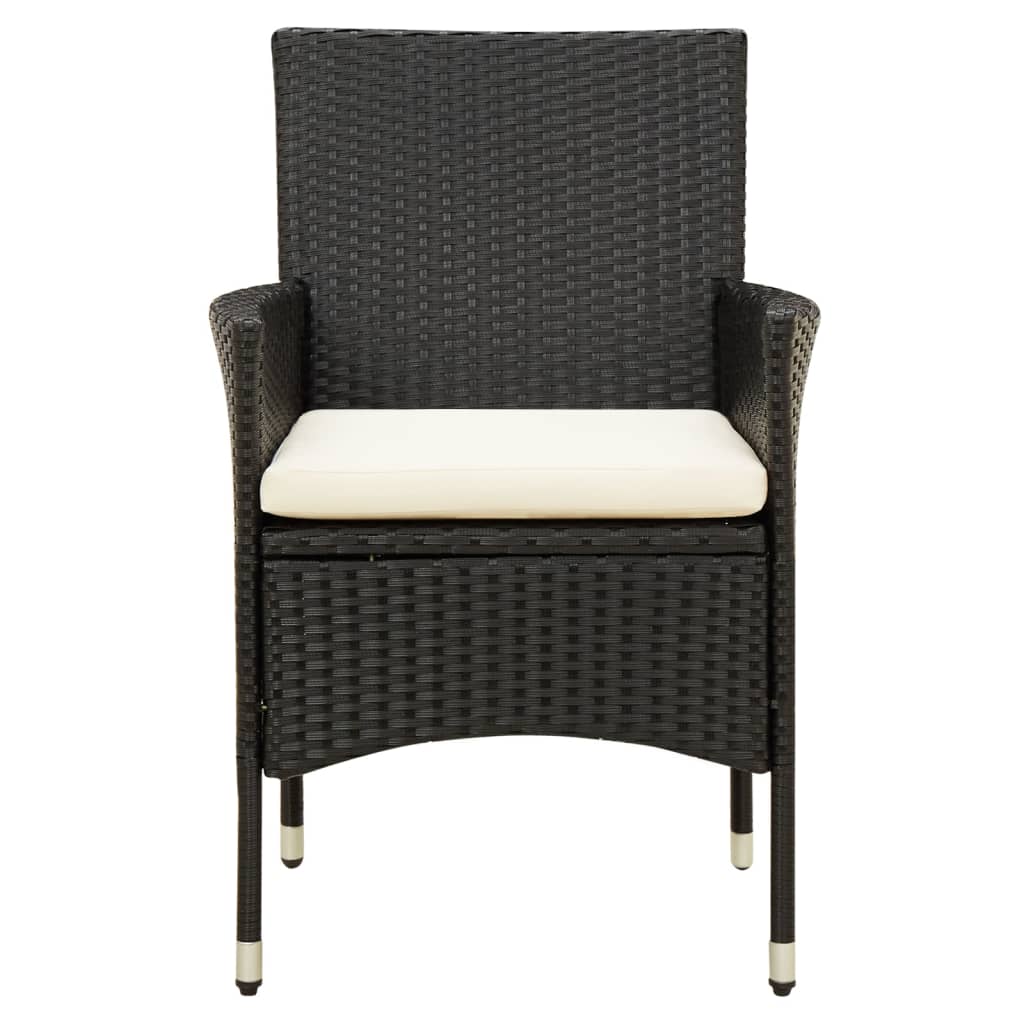 Luxury 7-Piece Outdoor Dining Set - Poly Rattan with Cushions (Black)