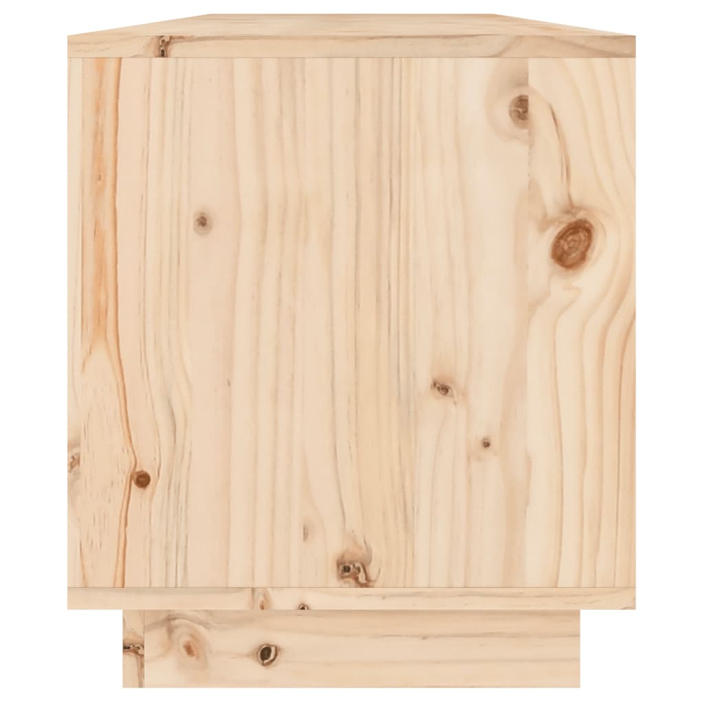 Solid Pine Wood TV Cabinet — 110cm | Natural Timber Entertainment Unit