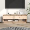 Solid Pine Wood TV Cabinet — 110cm | Natural Timber Entertainment Unit