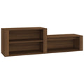 Brown Oak Shoe Cabinet — 150cm Wide | Hallway Storage Cupboard