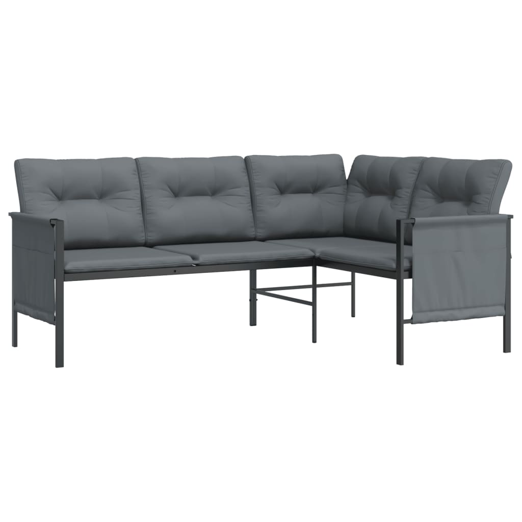 2-Piece Anthracite Steel Garden Dining Set — Compact Outdoor Table & Chair