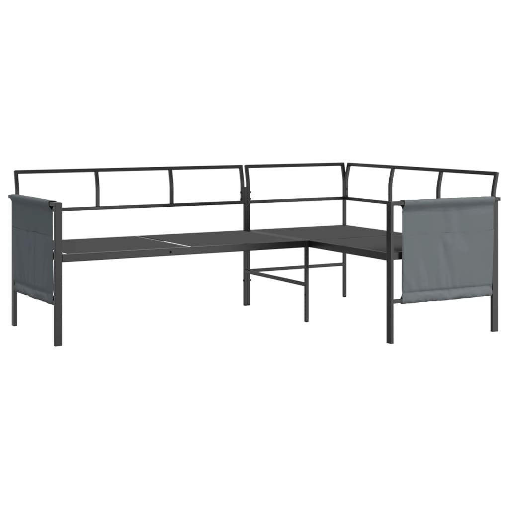 2-Piece Anthracite Steel Garden Dining Set | Outdoor Table & Chair