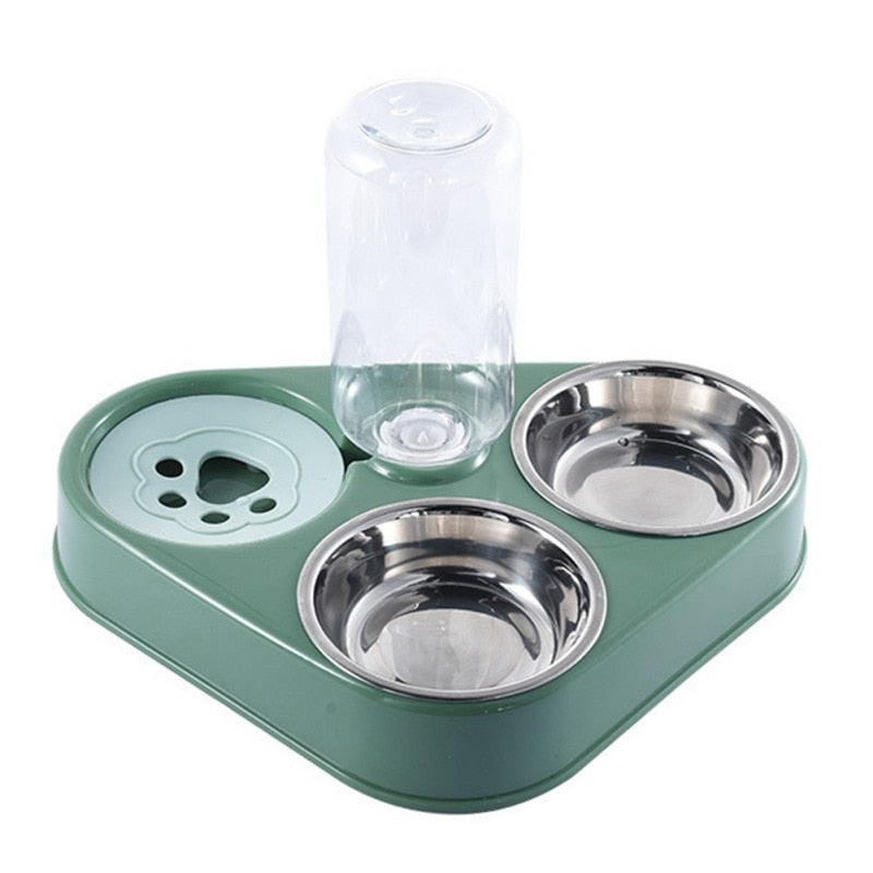 3-in-1 Automatic Pet Feeding & Drinking Station | Stainless Steel | Dogs & Cats