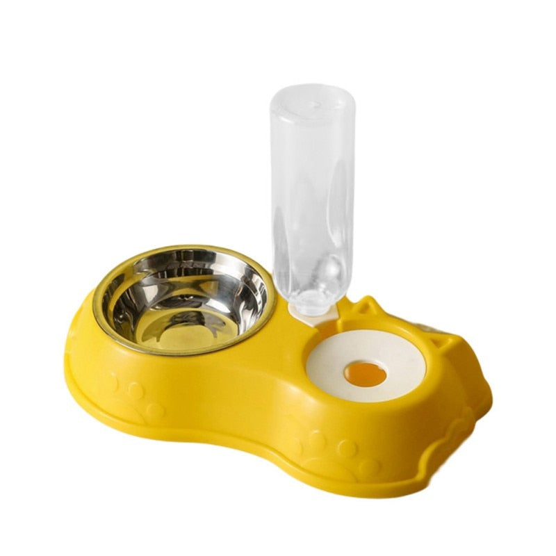 Premium 3-in-1 Pet Feeding Station | 500ML Stainless Steel Dog & Cat Bowl Set
