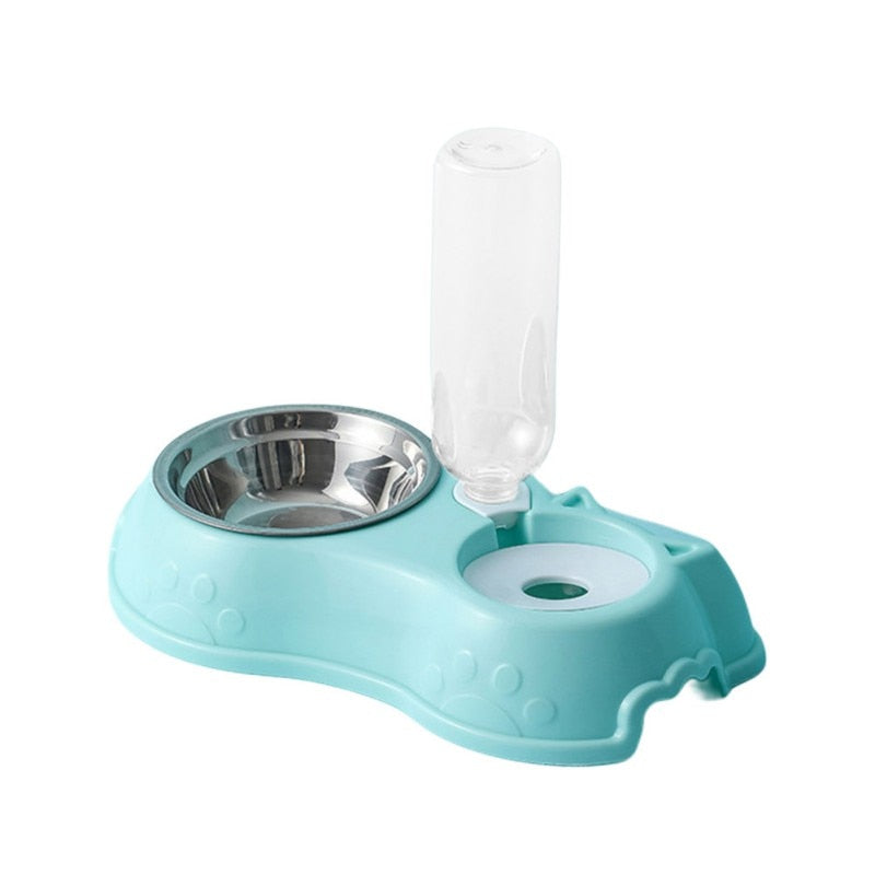 Premium 3-in-1 Pet Feeding Station | 500ML Stainless Steel Dog & Cat Bowl Set