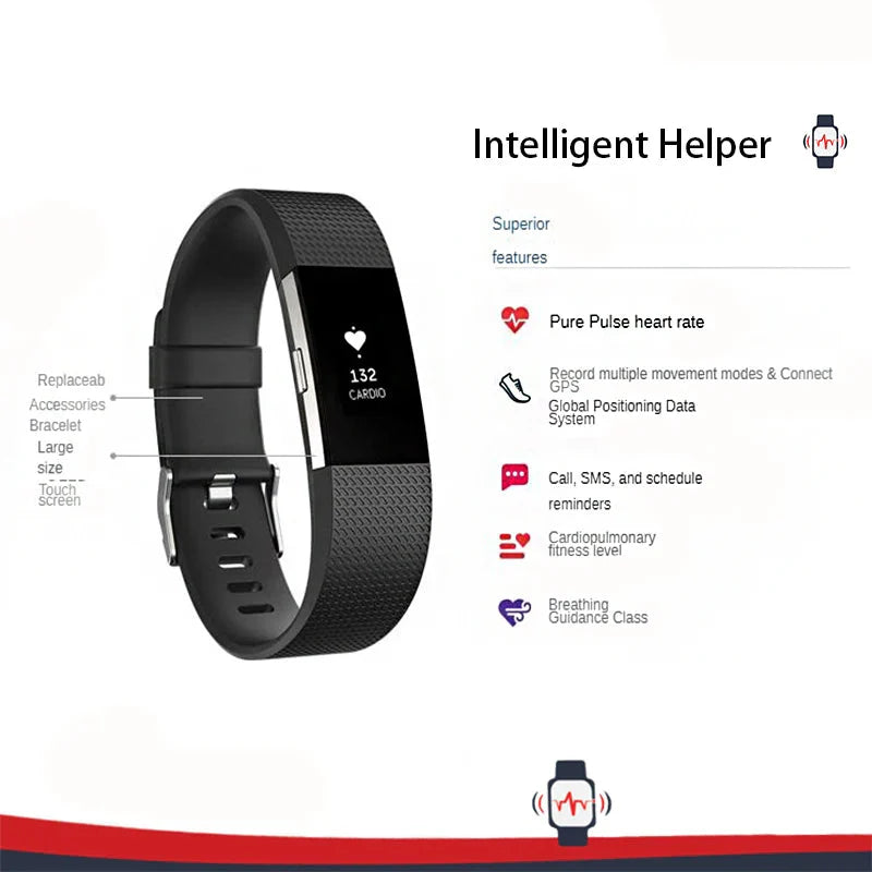 NNEOBA Smart Fitness Wristband Heart Rate Black
