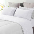 Pebble Wash Linen Look Sheet Set | King | White | 4-Piece Bed Set