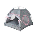 Portable Folding Pet Tent — Grey Floral | Travel Cat & Dog Shelter 35x35x30cm