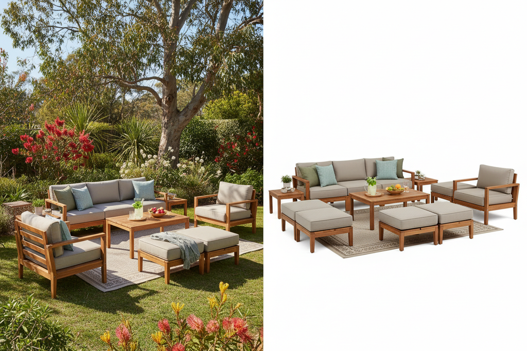 5-Piece Outdoor Bar Setting | Solid Pinewood Bar Table & Stools