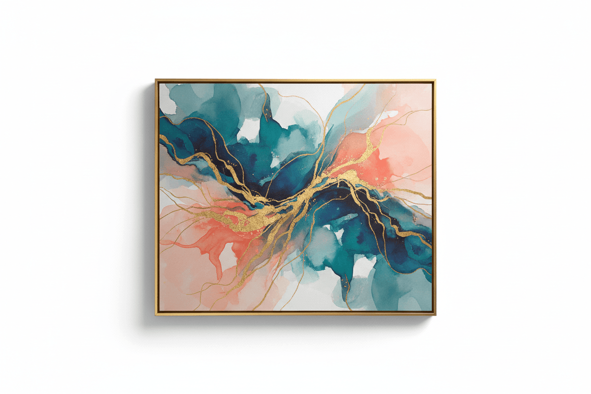 Modern Abstract Wall Art Canvas Print - Framed featuring vibrant colors and contemporary design.